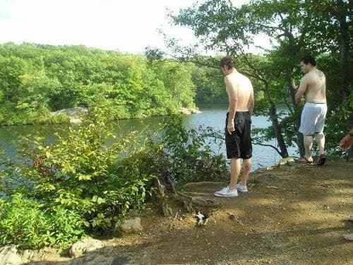 Jumping at Miller State Pond Durham CT