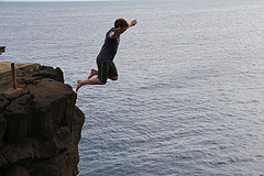 cliff jumping