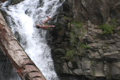 Jumping at Hatchet Falls Montgomery Creek CA