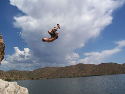Saguaro Lake Cliff Diving in Arizona