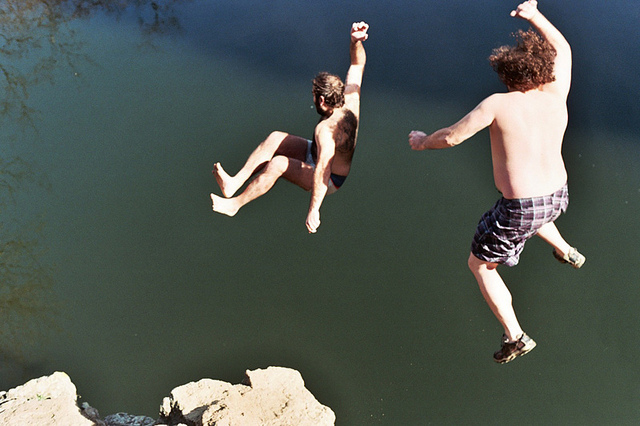 Jumping at Tarzan'S Lagoon Los Angeles CA